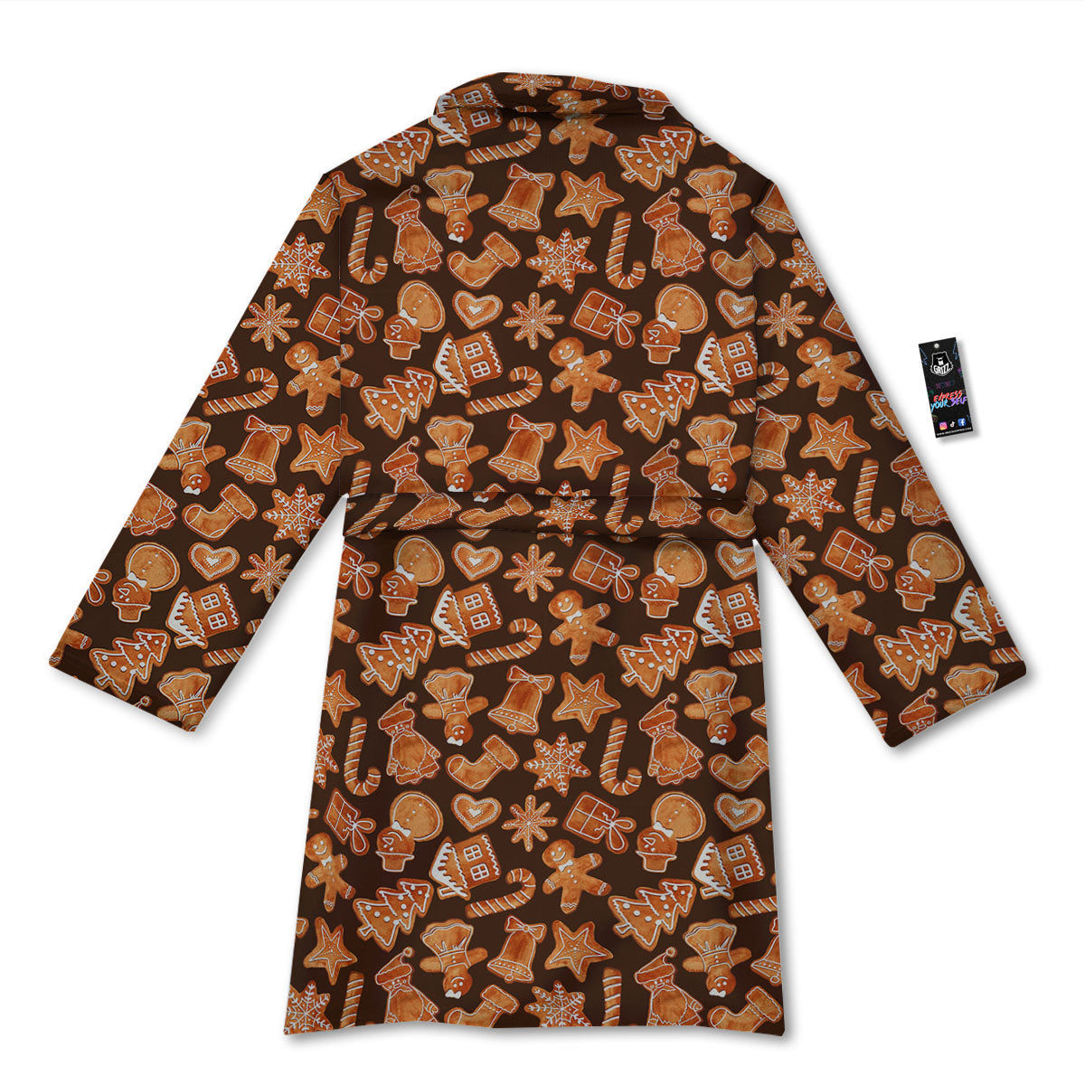 Cookies Gingerbread Print Pattern Bathrobe-grizzshop