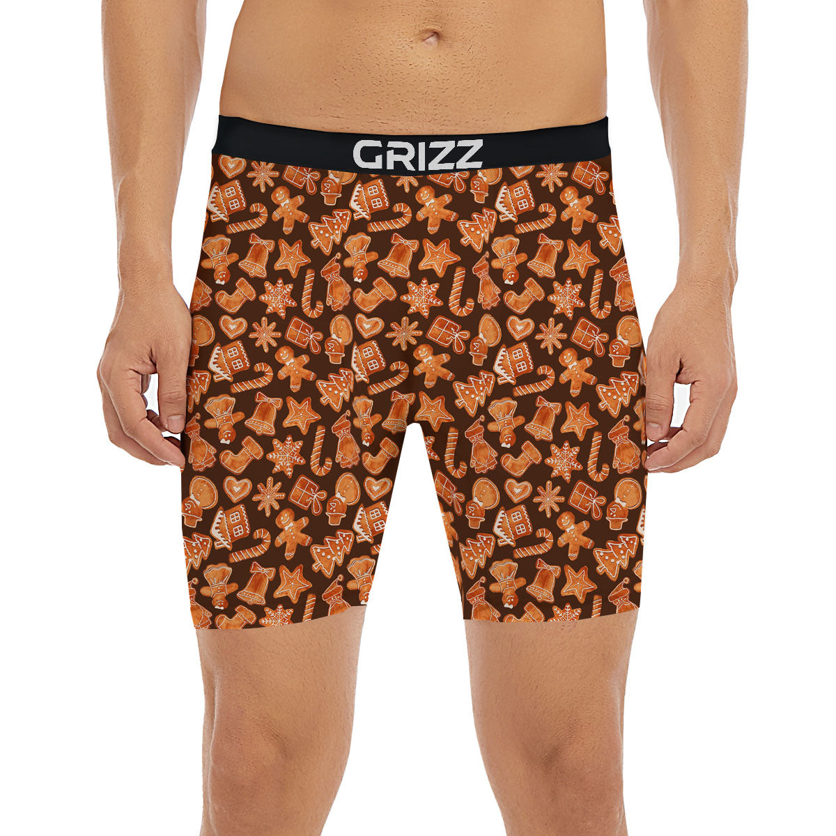 Cookies Gingerbread Print Pattern Boxer Briefs-grizzshop