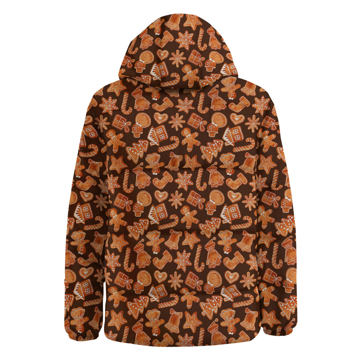Cookies Gingerbread Print Pattern Down Jacket-grizzshop