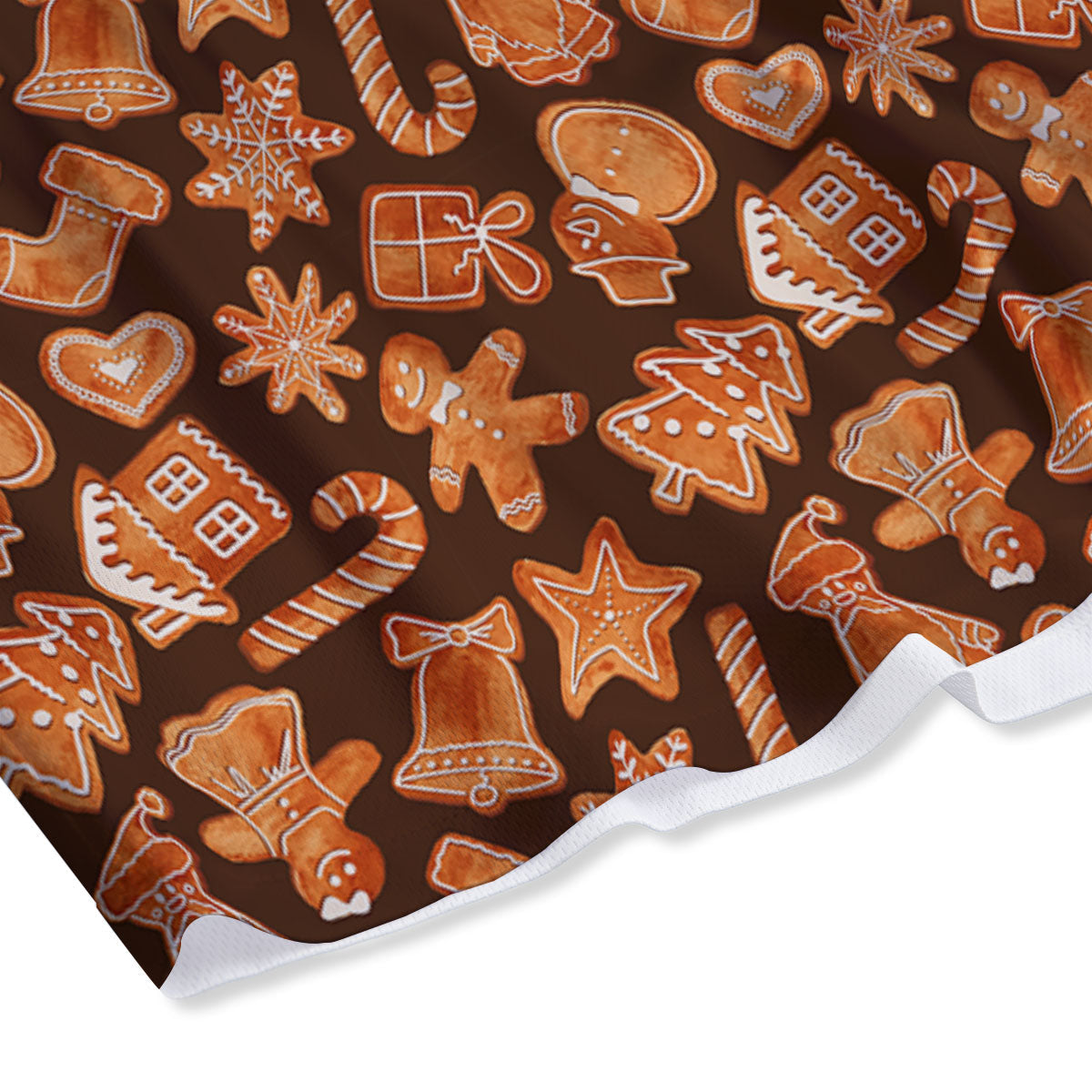 Cookies Gingerbread Print Pattern Mesh Shorts