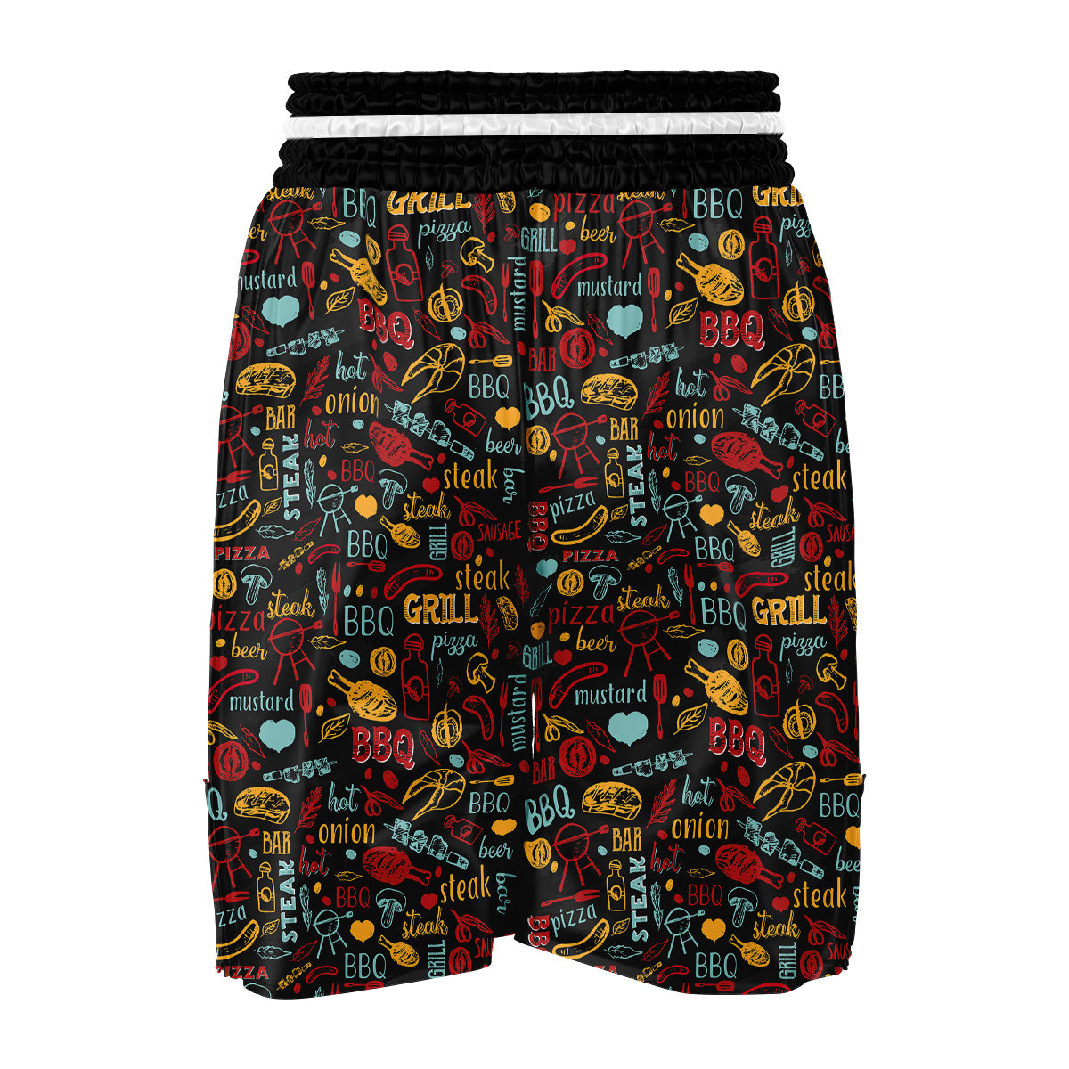 Cooking Text Colorful Print Pattern Boxing Shorts-grizzshop