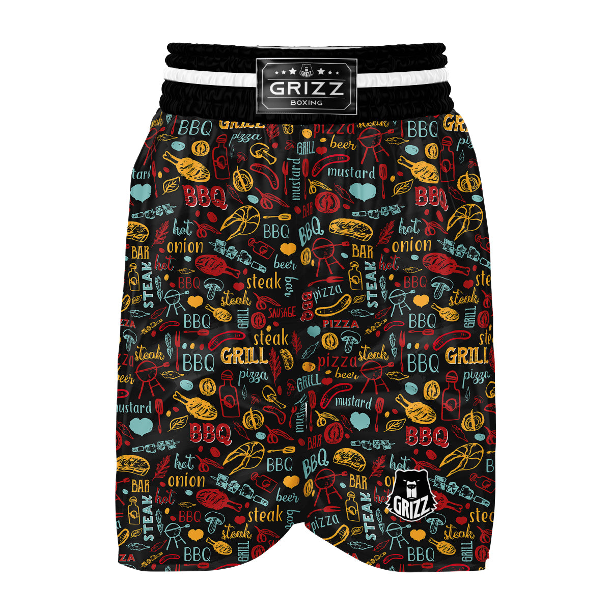 Cooking Text Colorful Print Pattern Boxing Shorts-grizzshop