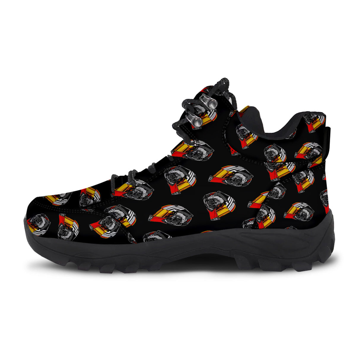 Cool Biker Helmet Print Pattern Hiking Shoes-grizzshop