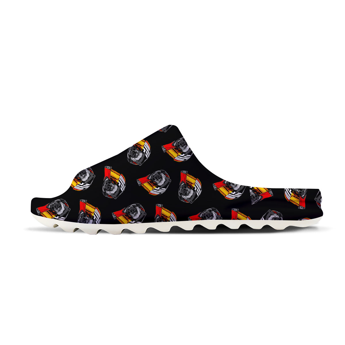 Cool Biker Helmet Print Pattern Sandals-grizzshop
