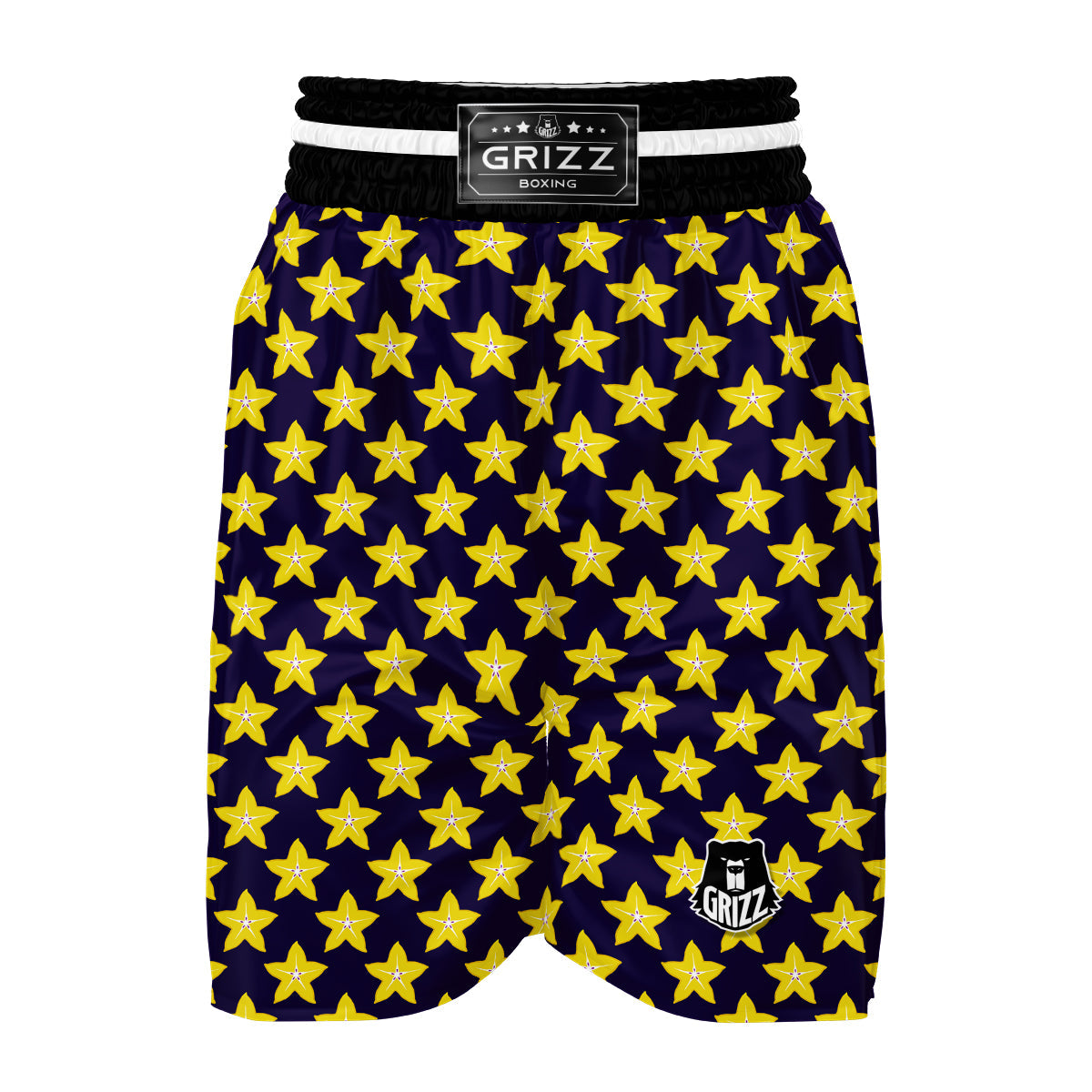 Corambola Yellow Print Pattern Boxing Shorts-grizzshop