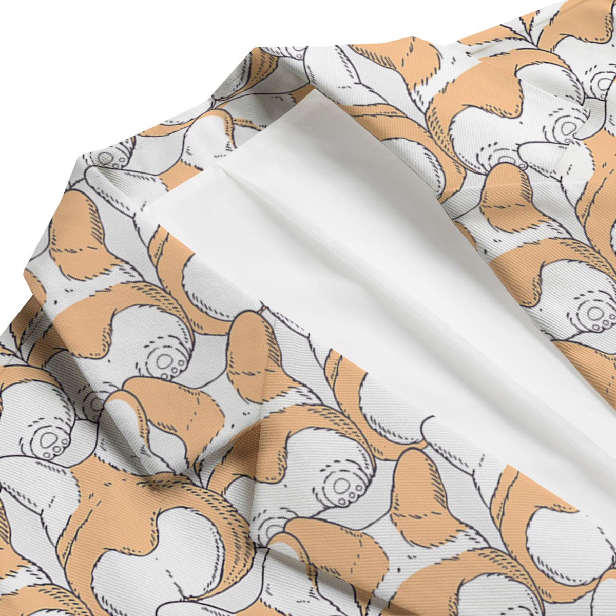Corgi Butt Pattern Print Men's Blazer-grizzshop