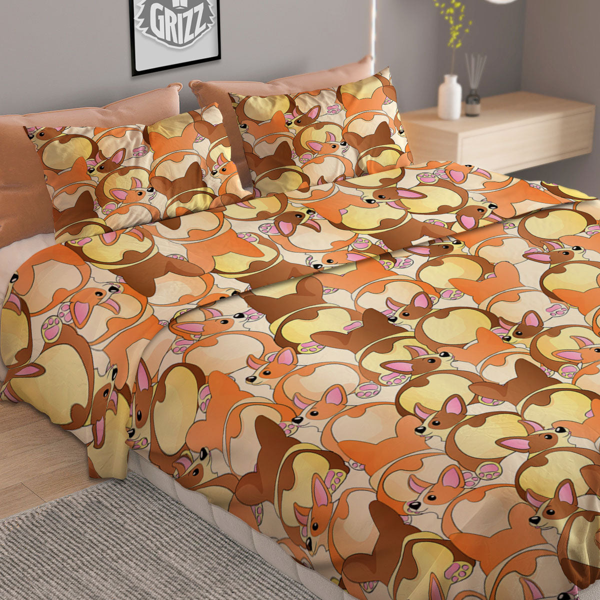 Donut Girly Unicorn Print Pattern Duvet Cover Bedding Set