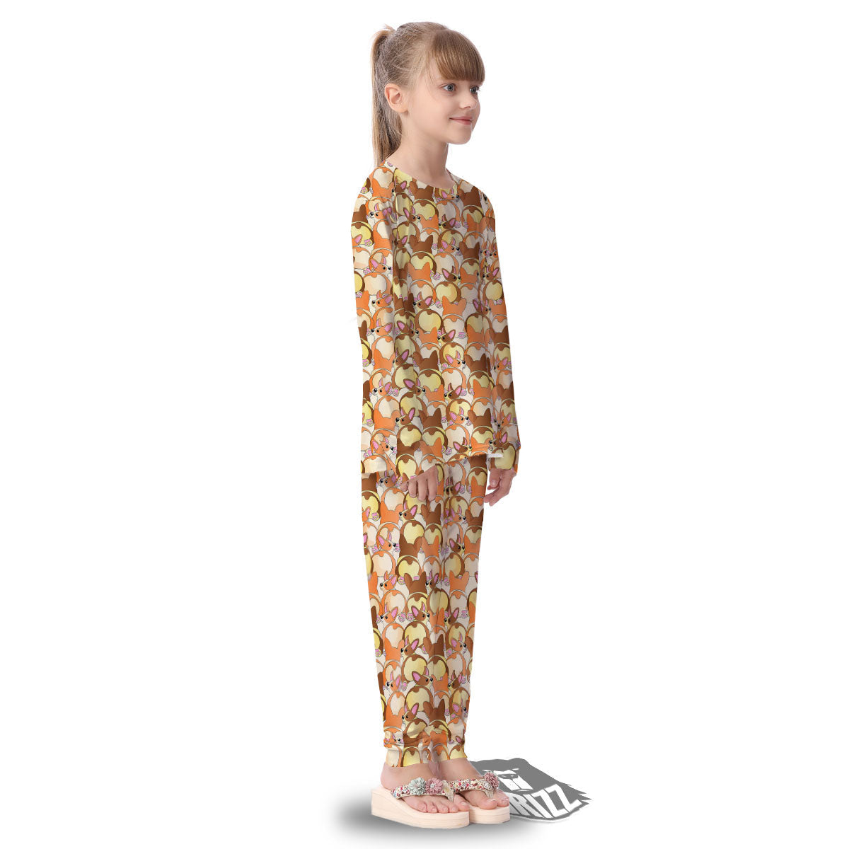 Corgi Butt Print Pattern Kid's Pajamas-grizzshop