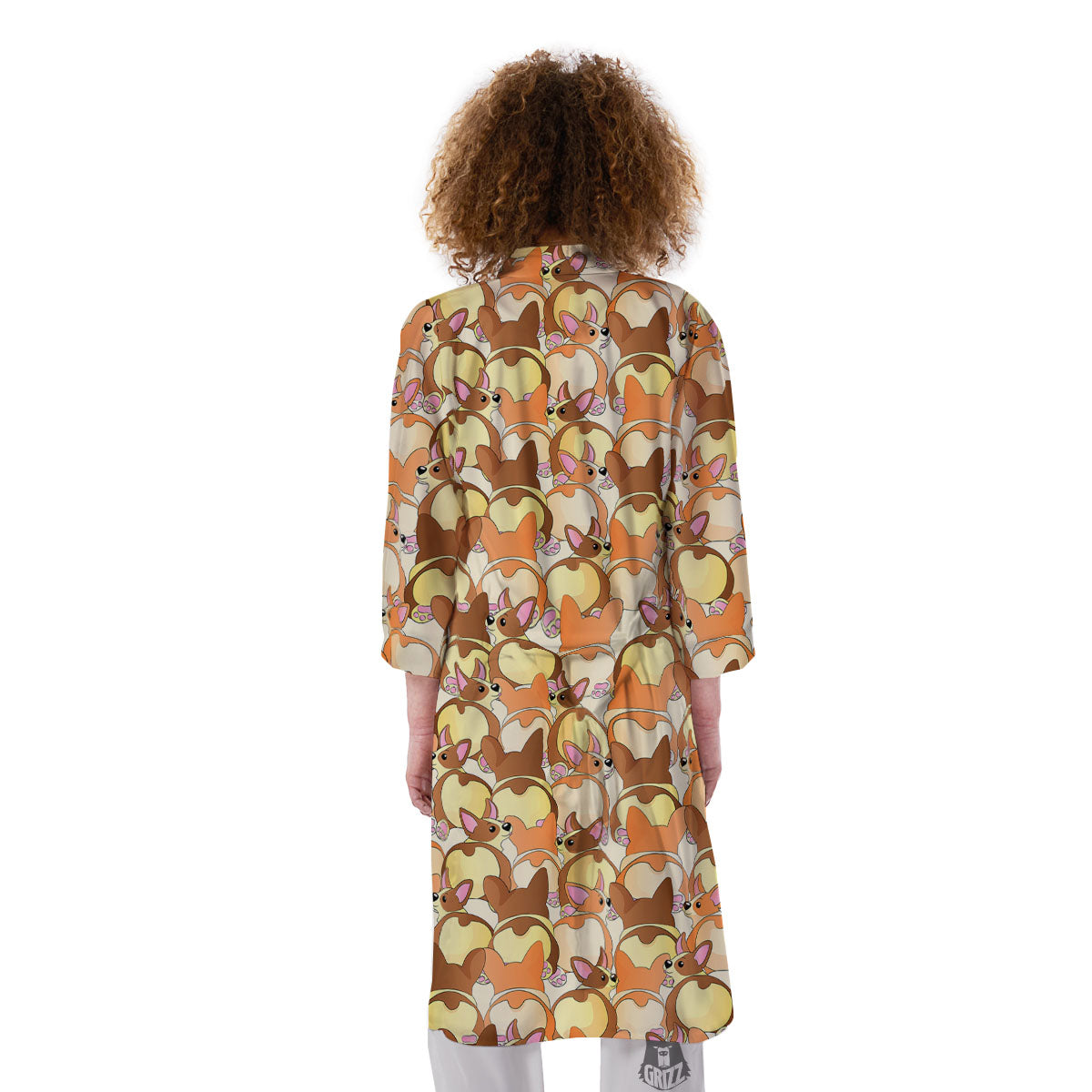 Corgi Butt Print Pattern Kimono-grizzshop