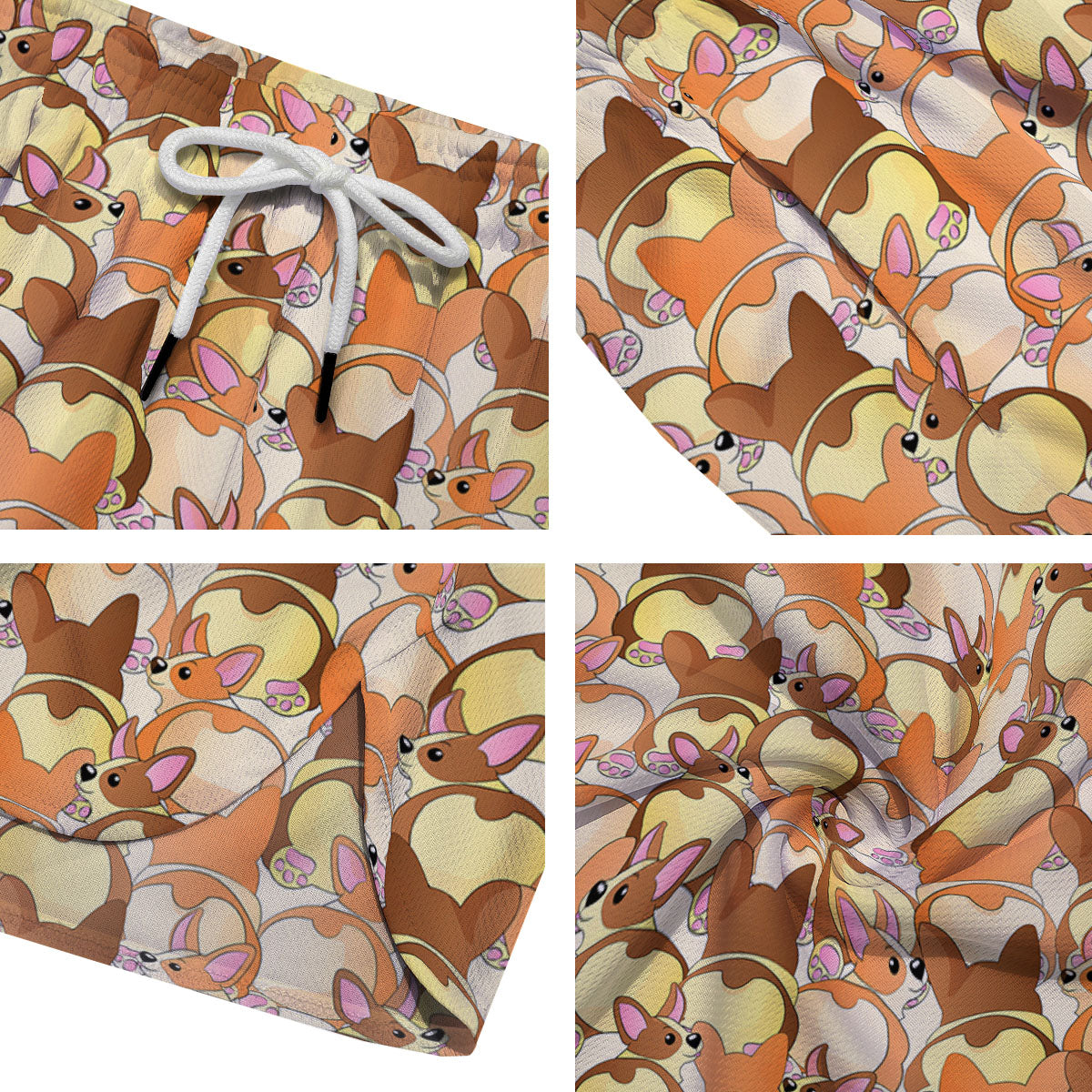 Corgi Butt Print Pattern Men's Running Shorts-grizzshop