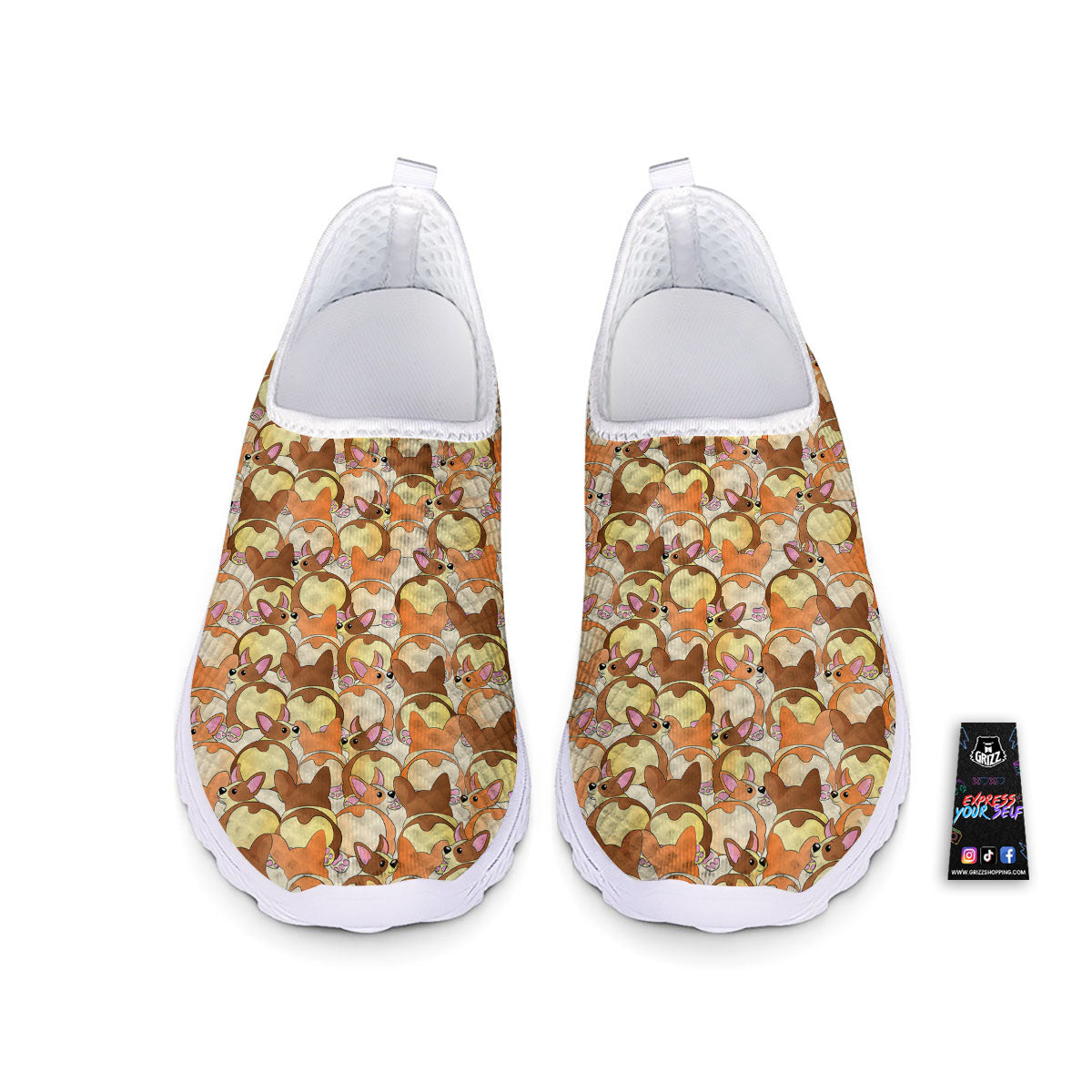 Corgi Butt Print Pattern Nurse Shoes-grizzshop