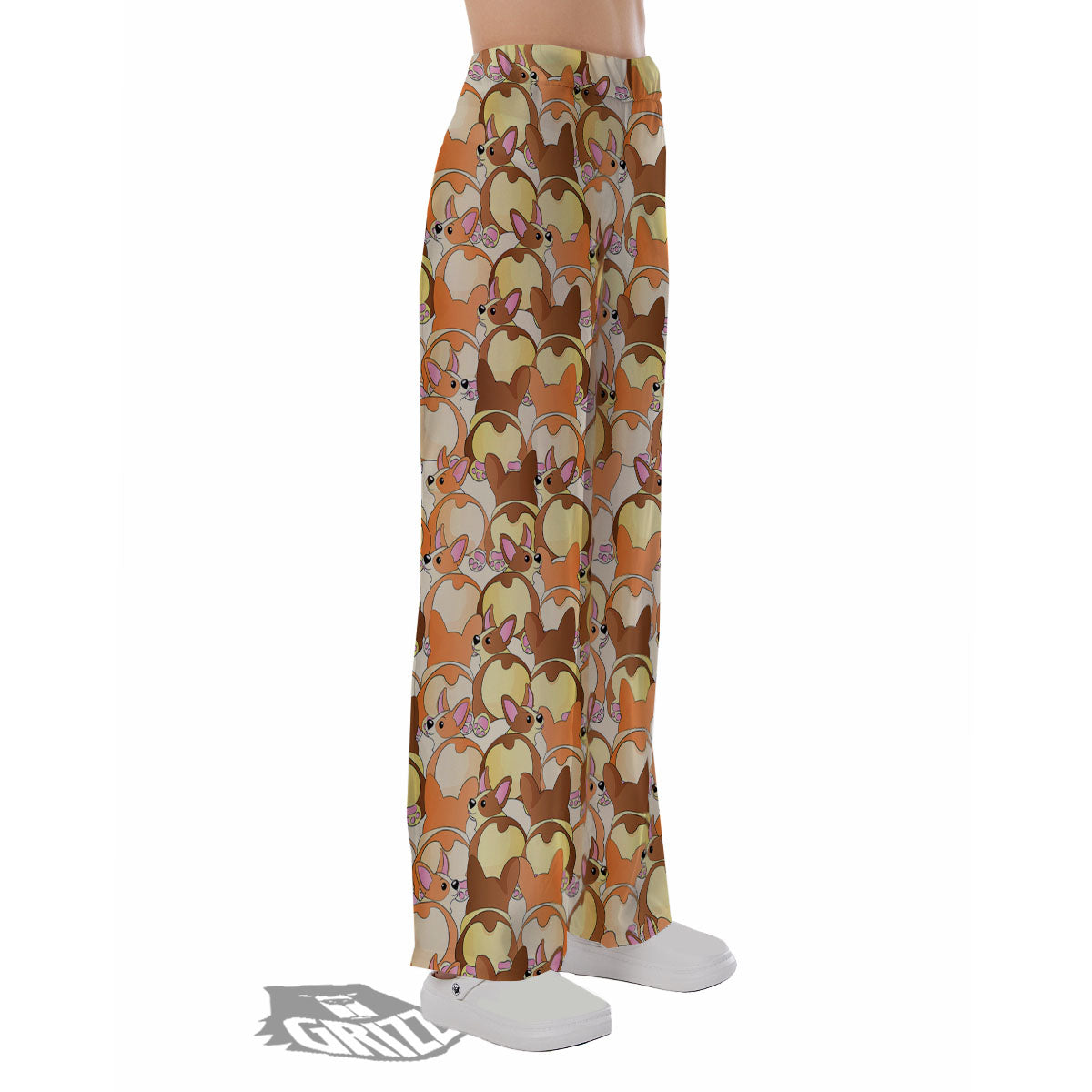 Corgi Butt Print Pattern Pajama Pants-grizzshop