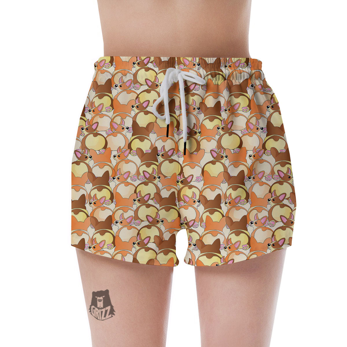 Corgi Butt Print Pattern Women's Shorts-grizzshop
