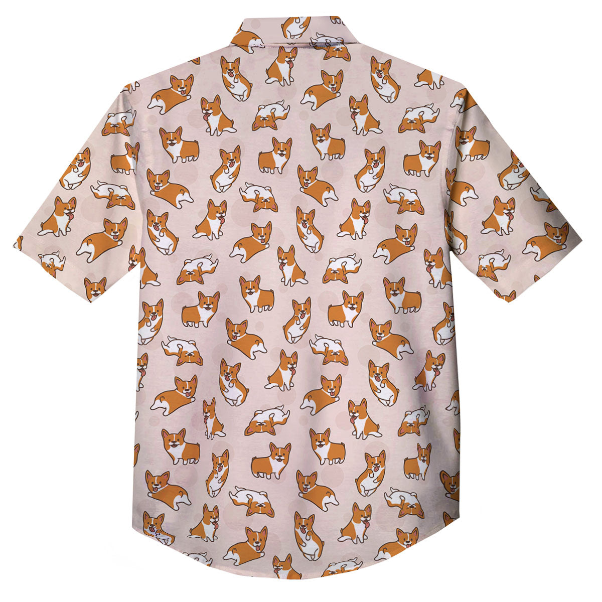 Corgi Cartoon Print Pattern Button Up Shirt-grizzshop