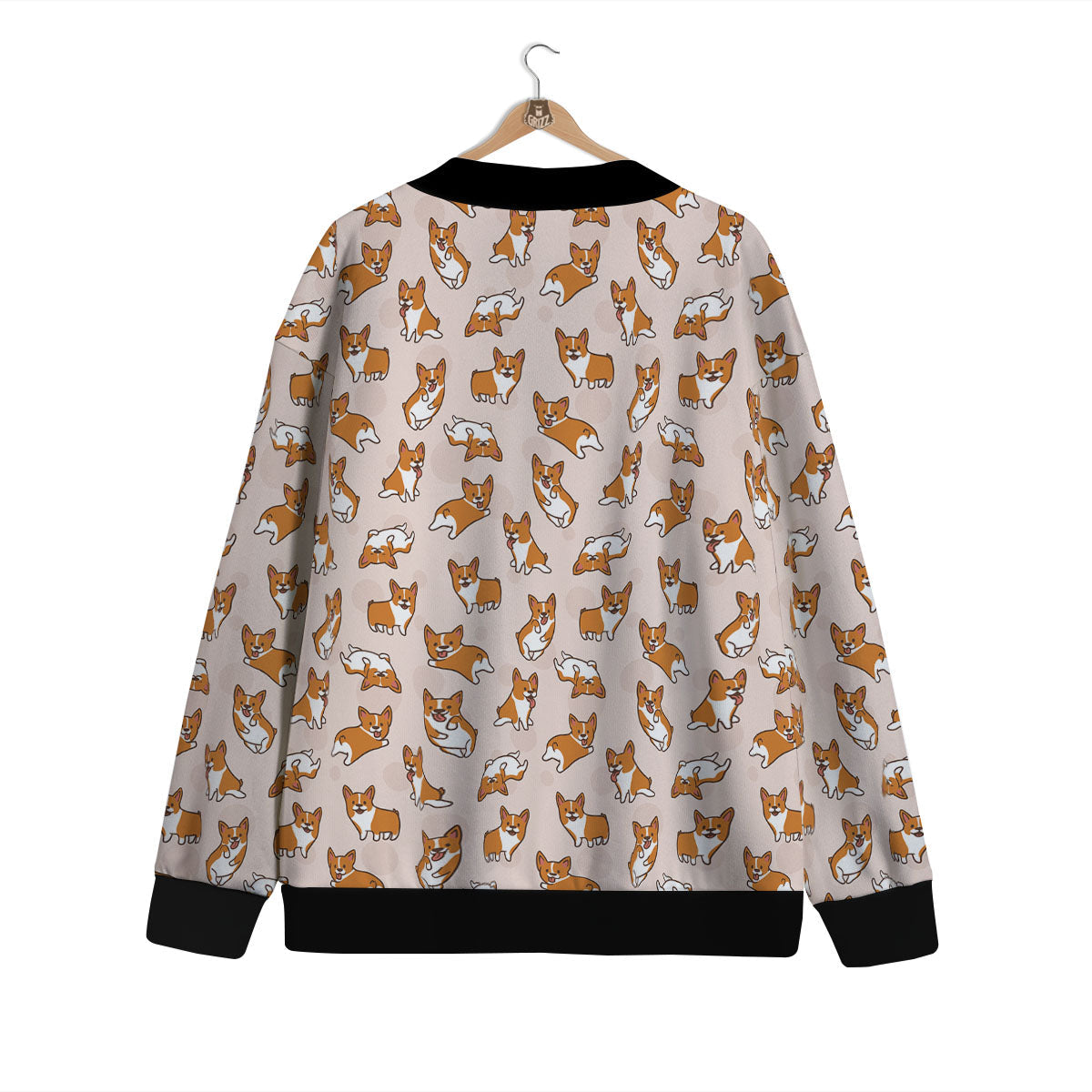 Corgi Cartoon Print Pattern Cardigan-grizzshop