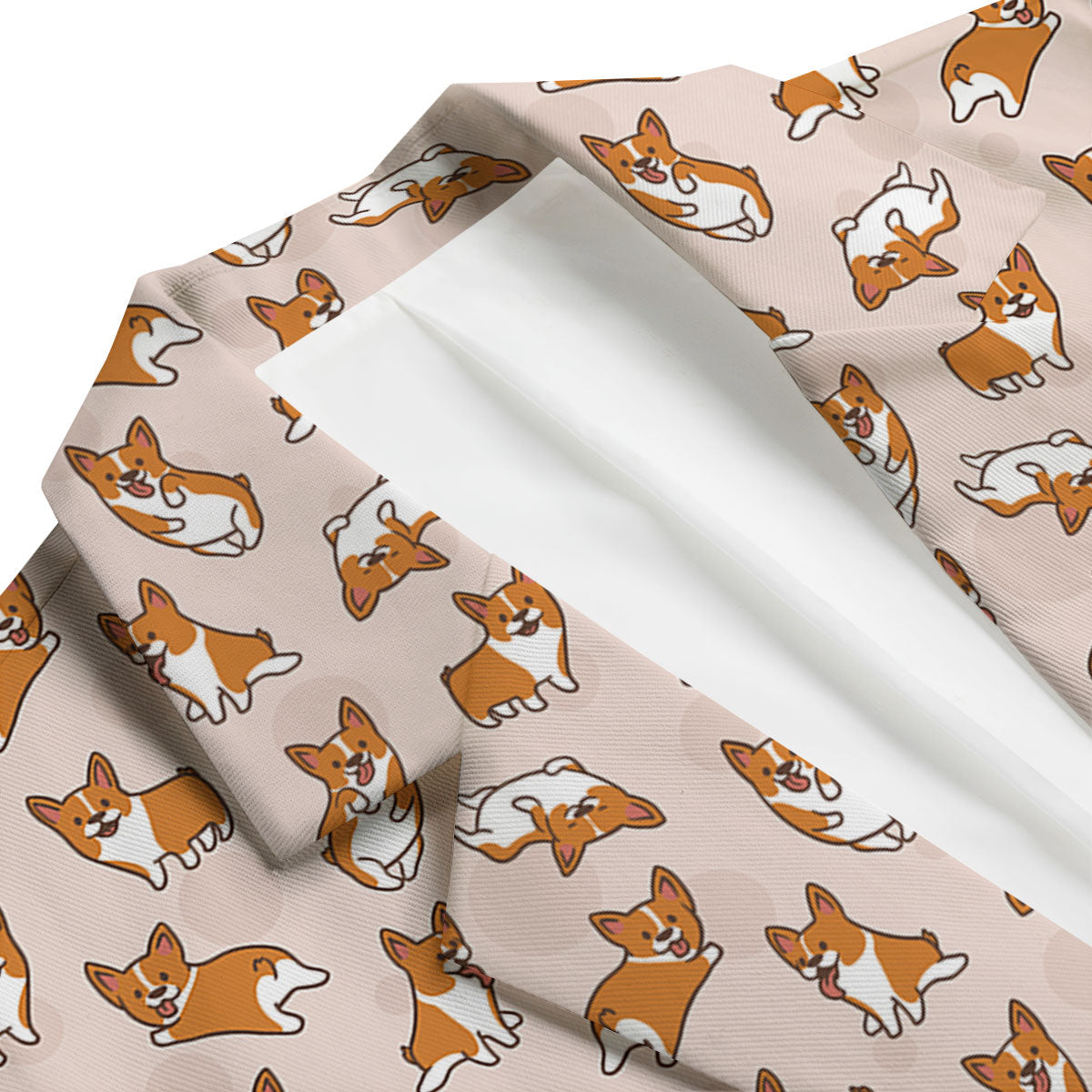 Corgi Cartoon Print Pattern Men's Blazer-grizzshop