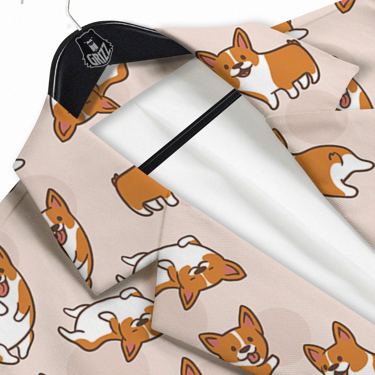 Corgi Cartoon Print Pattern Men's Sport Coat-grizzshop