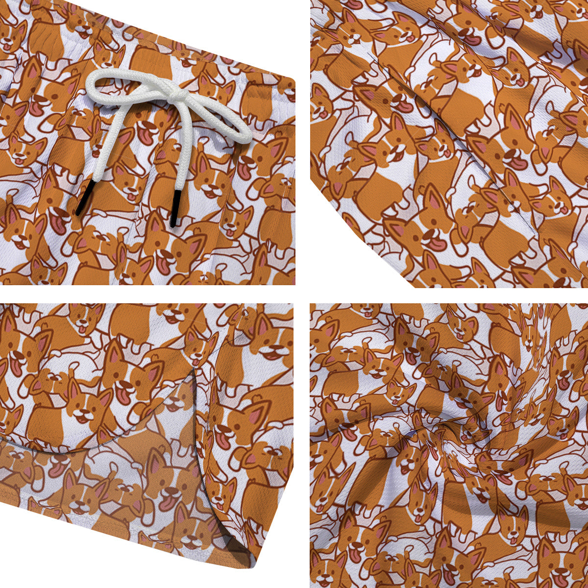 Corgi Cute Print Pattern Men's Running Shorts-grizzshop