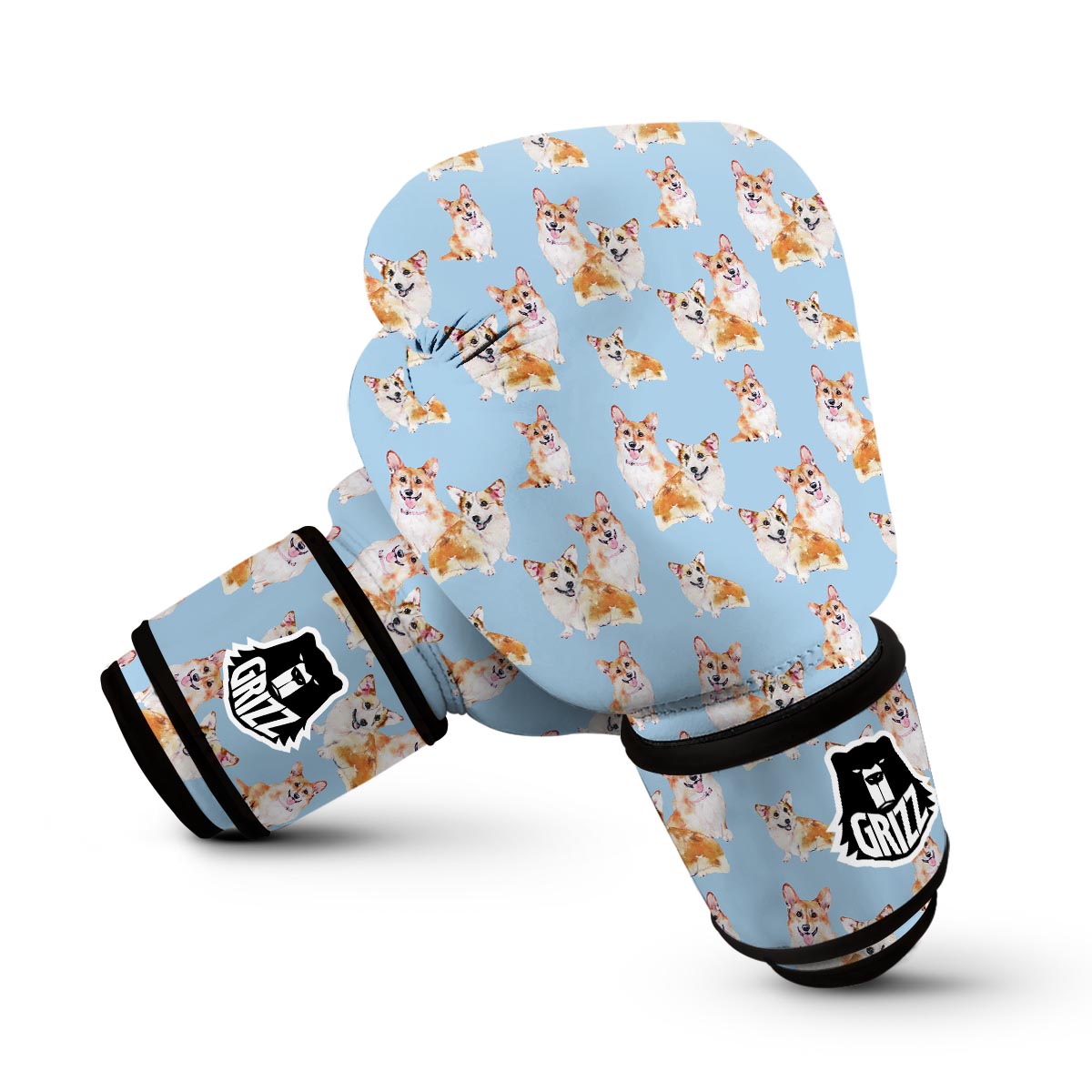 Corgi Portrait Pastel Pattern Print Boxing Gloves-grizzshop