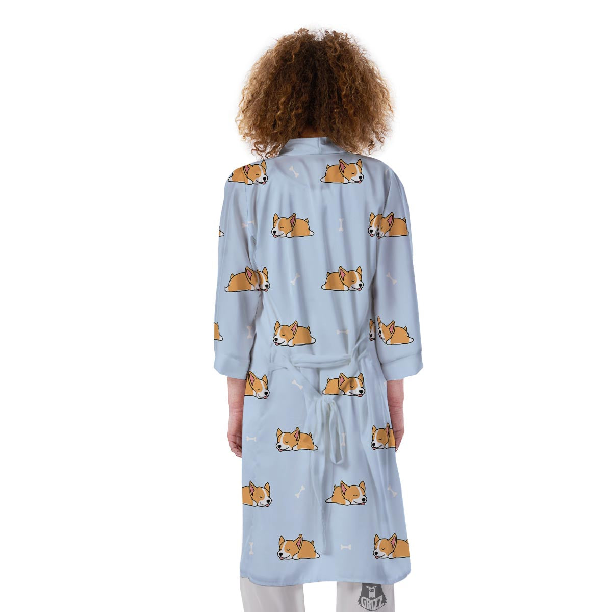 Corgi Sleeping Print Pattern Kimono-grizzshop
