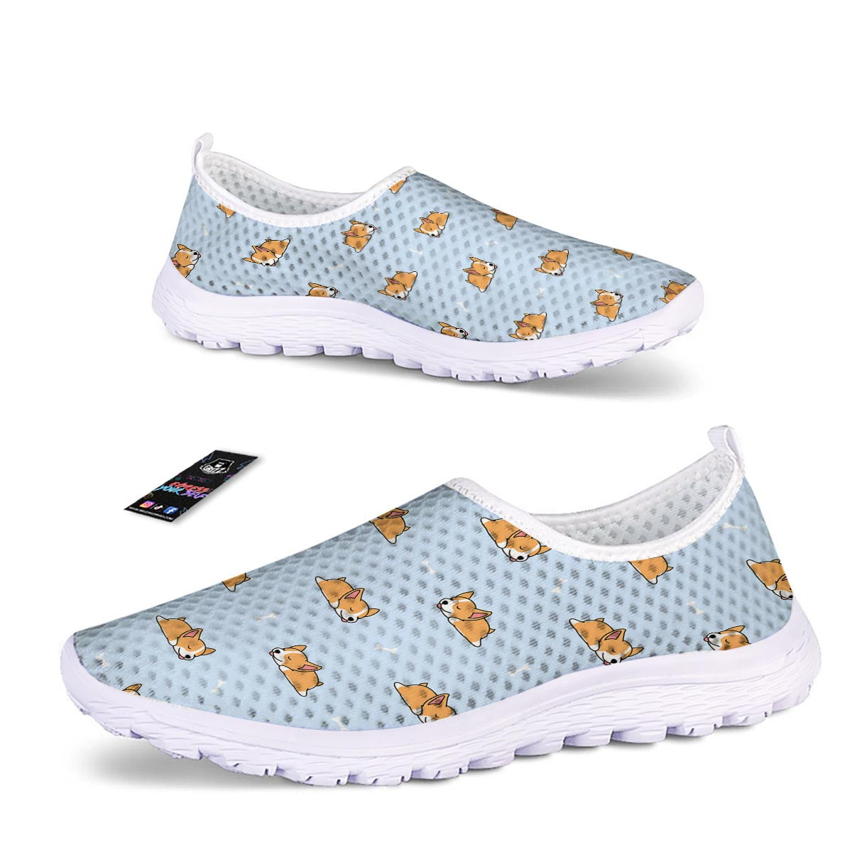 Corgi Sleeping Print Pattern Nurse Shoes-grizzshop