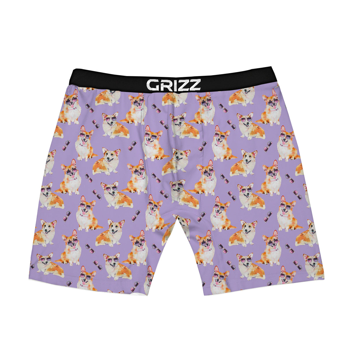 Corgi Watercolor Print Pattern Boxer Briefs-grizzshop