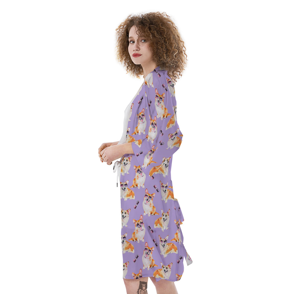 Corgi Watercolor Print Pattern Kimono-grizzshop