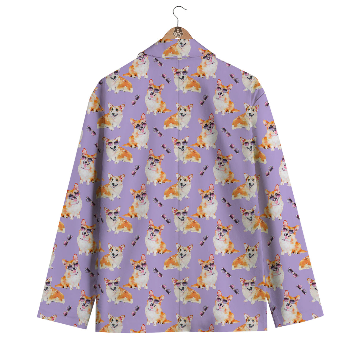 Corgi Watercolor Print Pattern Men's Blazer-grizzshop