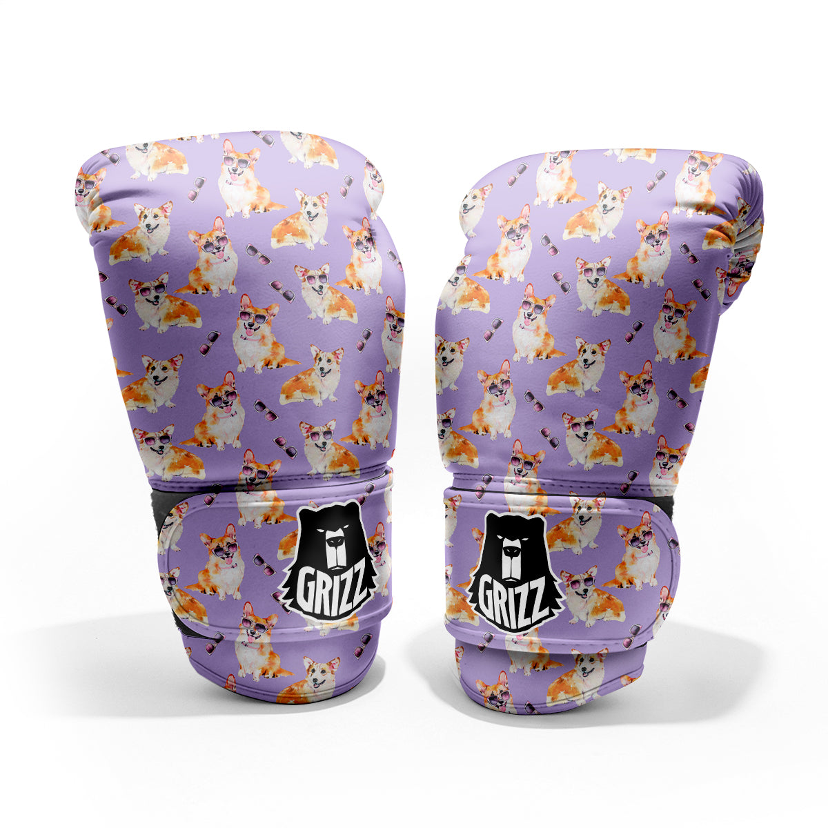 Corgi Watercolor Print Pattern Pro Boxing Glove