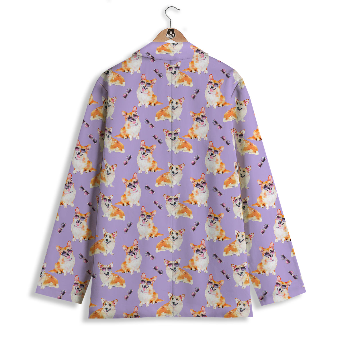 Corgi Watercolor Print Pattern Women's Blazer-grizzshop