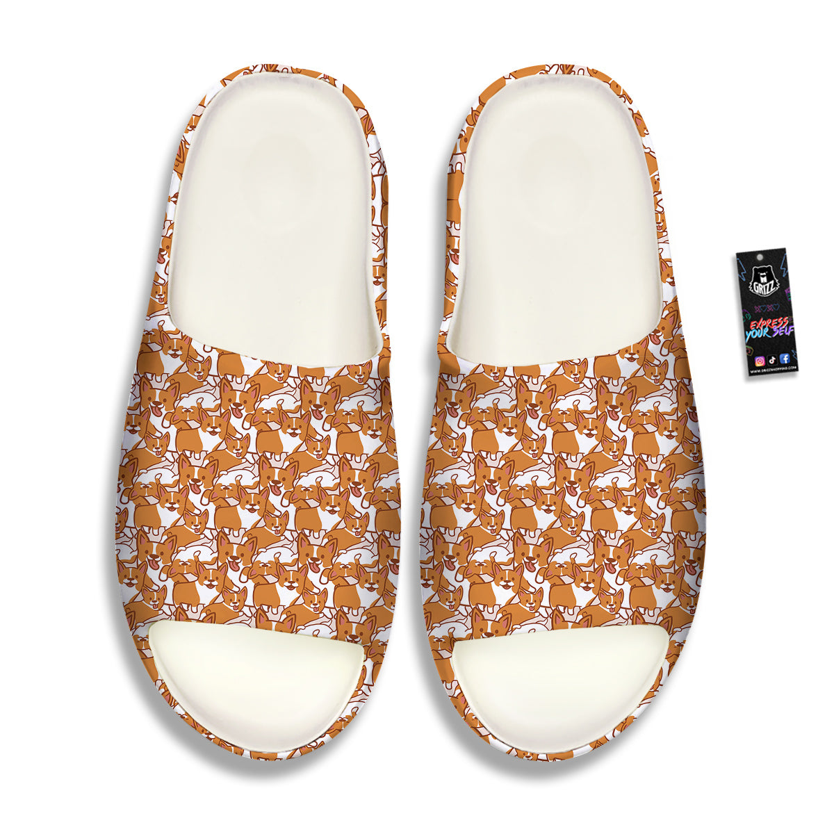 Corgi Cute Print Pattern Sandals-grizzshop