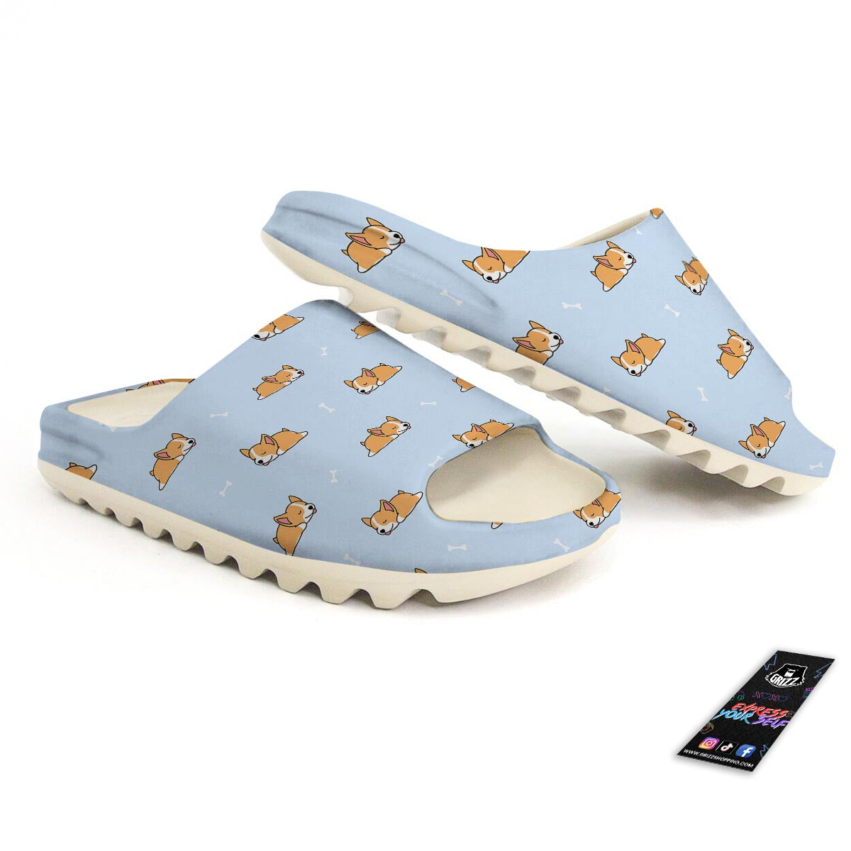 Corgi Sleeping Print Pattern Sandals-grizzshop