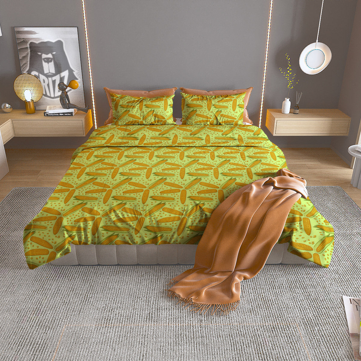 Corn On Cob Print Pattern Duvet Cover Bedding Set-grizzshop