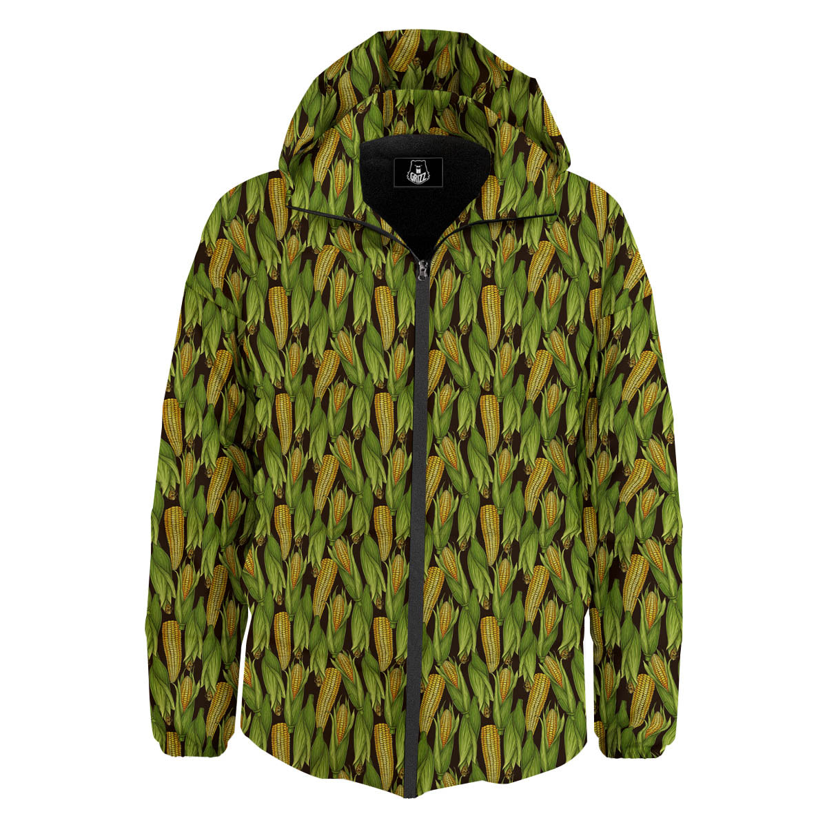 Corn Pattern Print Down Jacket-grizzshop