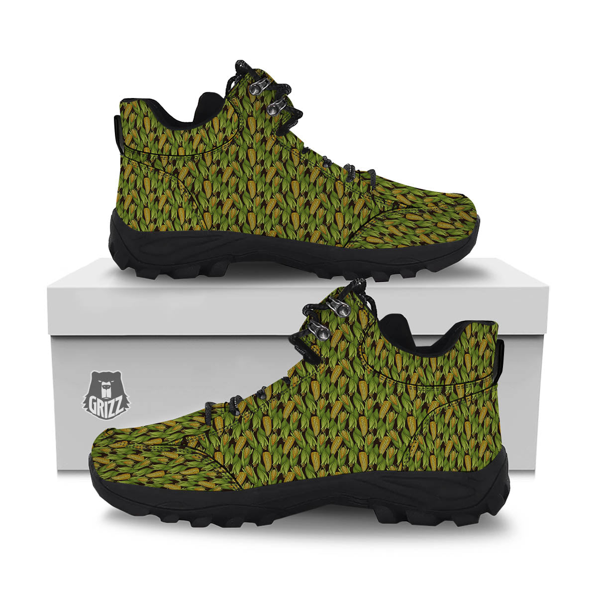 Corn Pattern Print Hiking Shoes-grizzshop