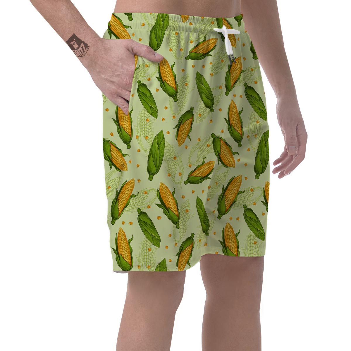 Corn Pattern Print Men's Shorts-grizzshop
