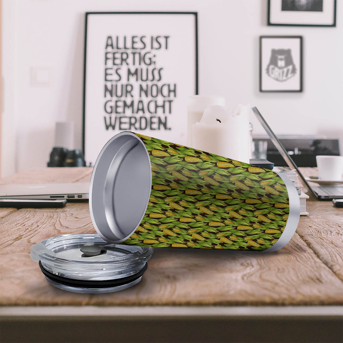 Corn Pattern Print Tumbler-grizzshop