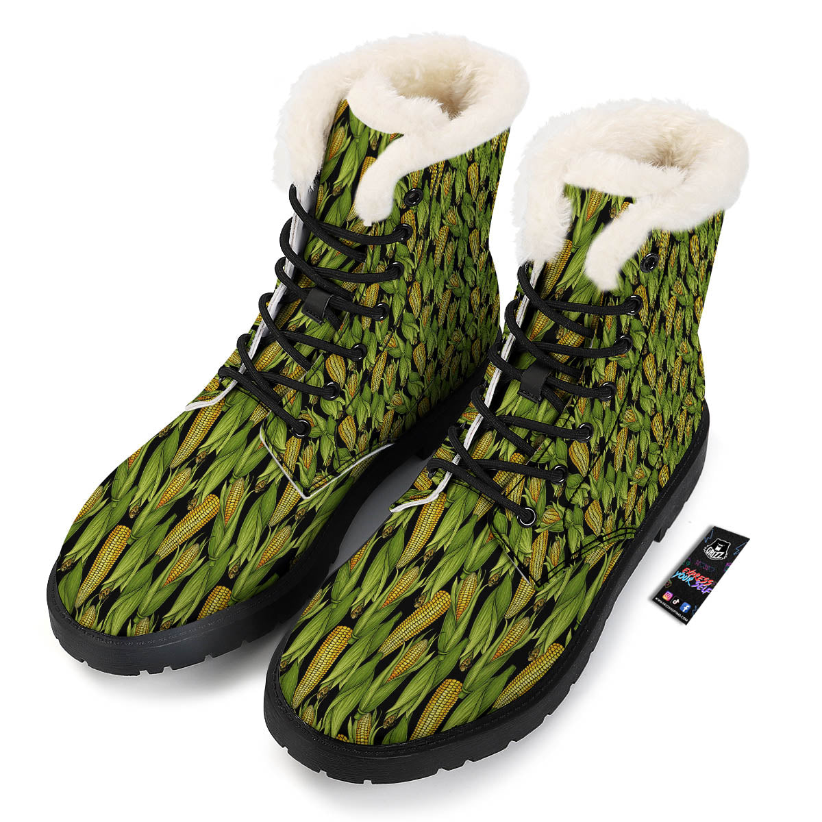 Corn Pattern Print Winter Boots-grizzshop