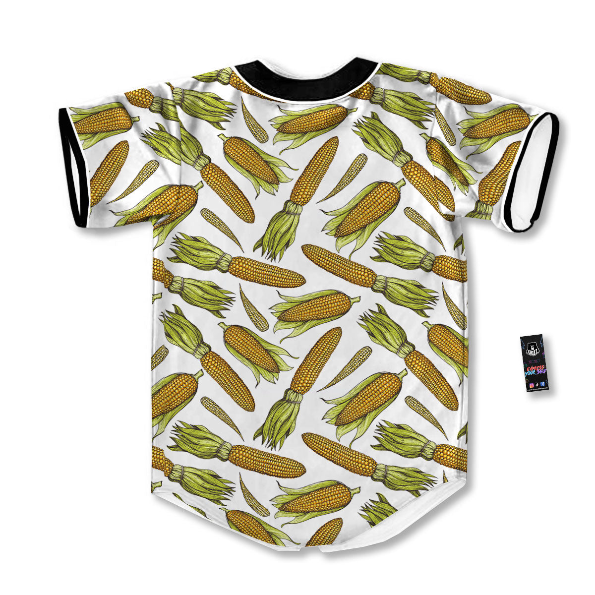 Corncob Hand-Drawn Print Pattern Baseball Jersey-grizzshop
