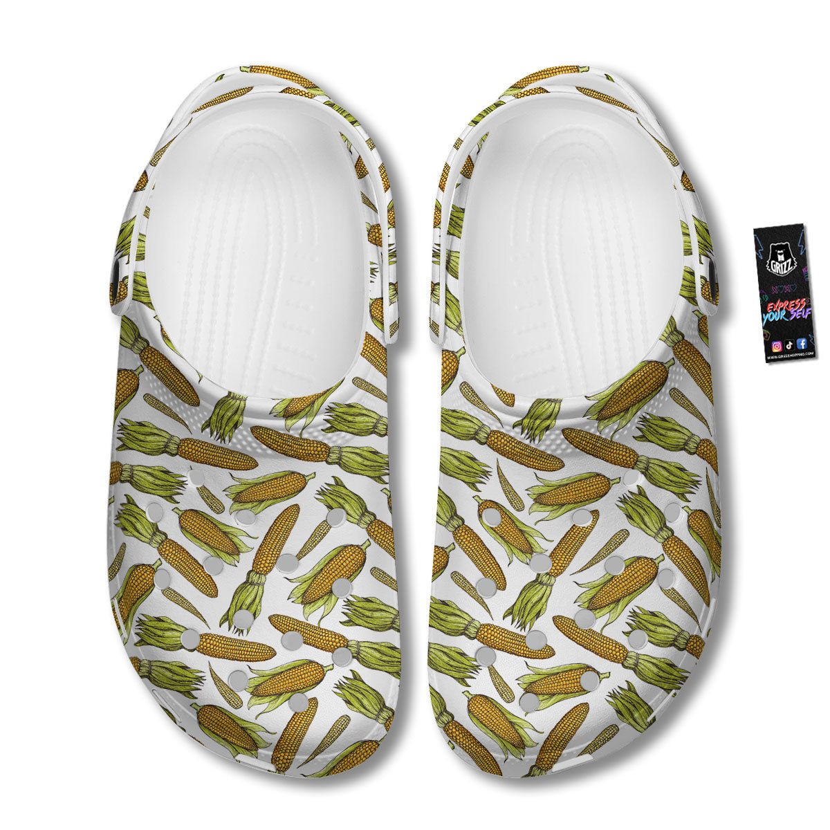 Corncob Hand-Drawn Print Pattern Clog-grizzshop