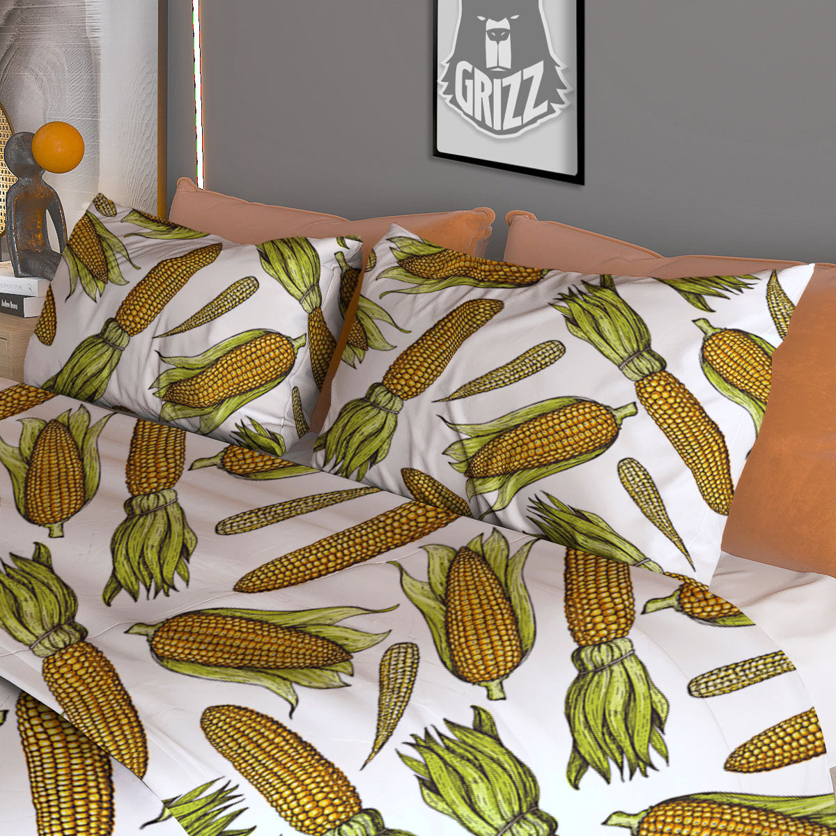 Corncob Hand-Drawn Print Pattern Duvet Cover Bedding Set-grizzshop
