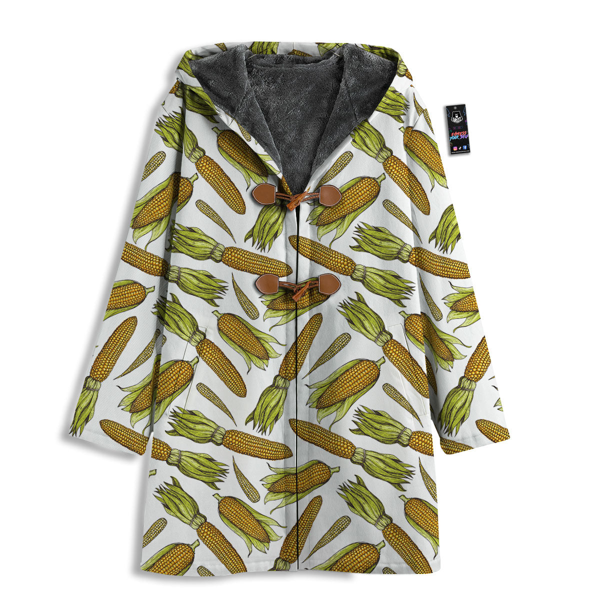 Corncob Hand-Drawn Print Pattern Men's Windbreaker Jacket-grizzshop