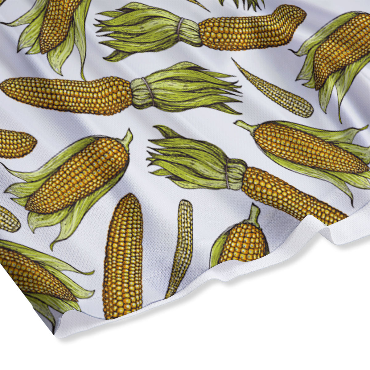 Corncob Hand-Drawn Print Pattern Mesh Shorts-grizzshop