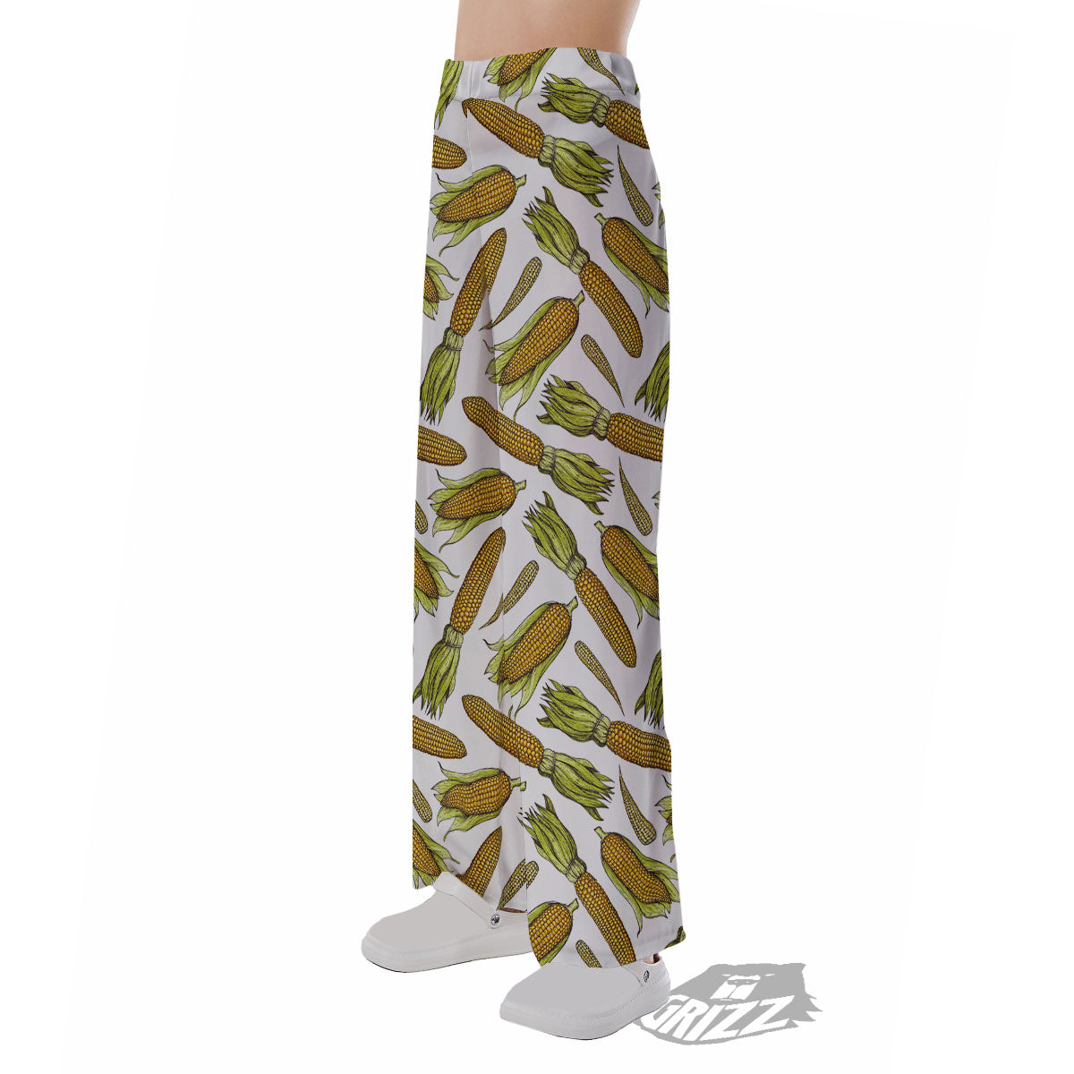 Corncob Hand-Drawn Print Pattern Pajama Pants-grizzshop