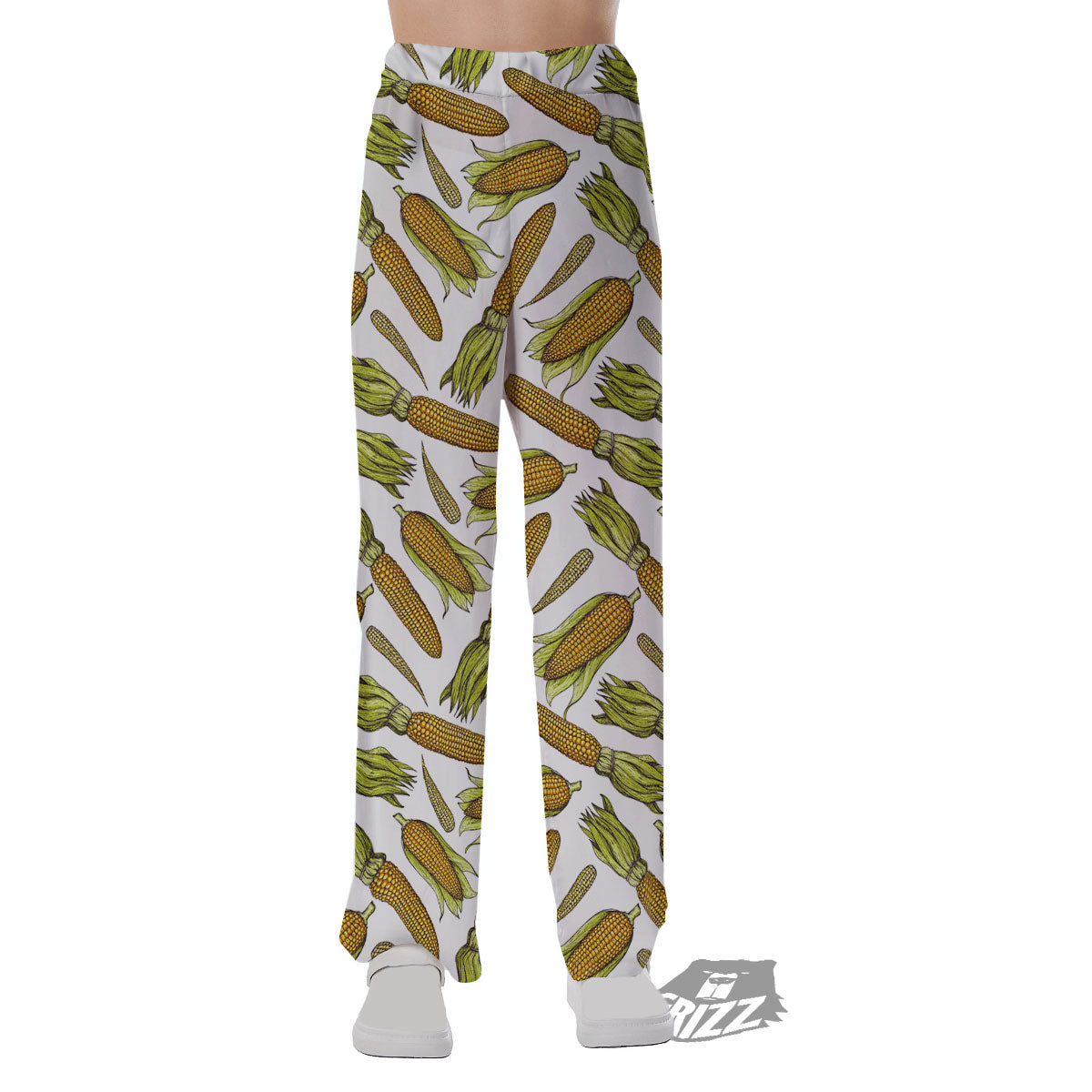 Corncob Hand-Drawn Print Pattern Pajama Pants-grizzshop