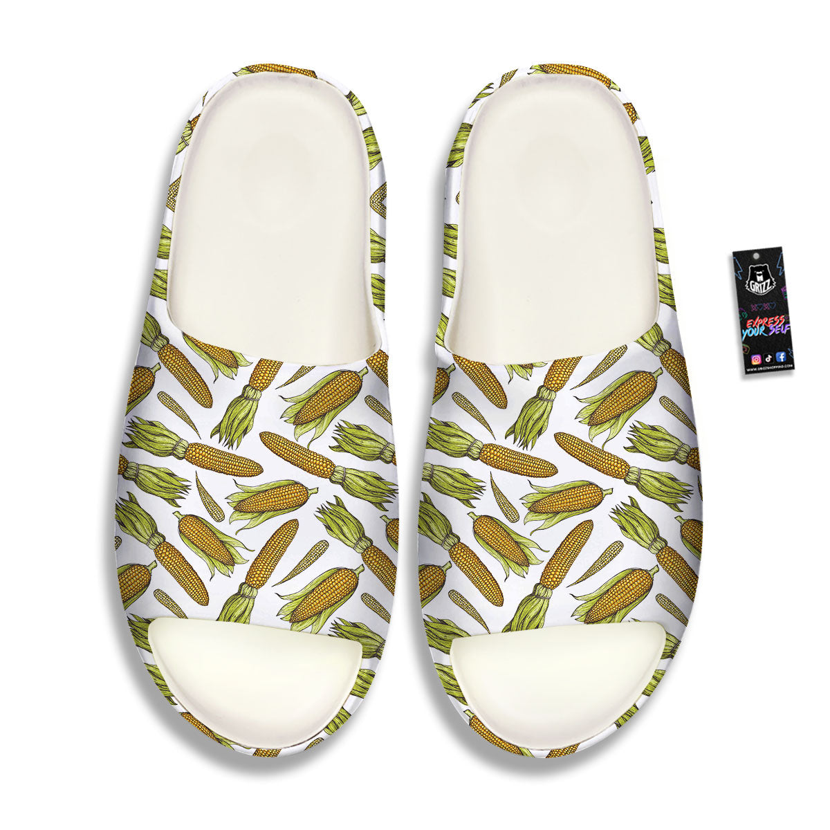 Corncob Hand-Drawn Print Pattern Sandals-grizzshop