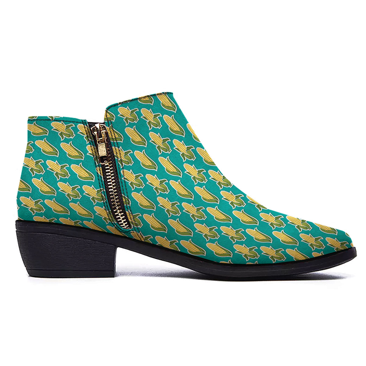 Corncob Print Pattern Ankle Boots-grizzshop