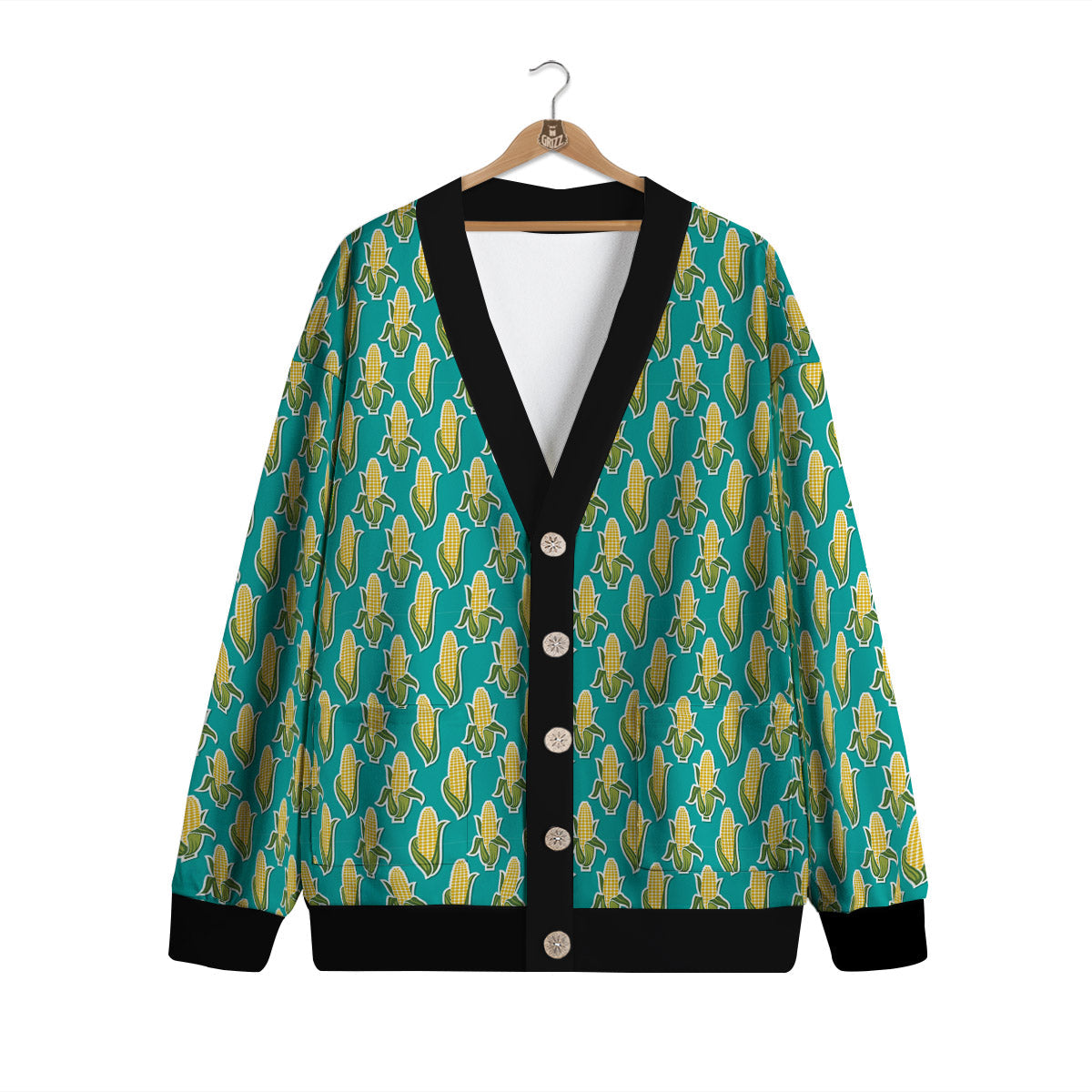 Corncob Print Pattern Cardigan-grizzshop