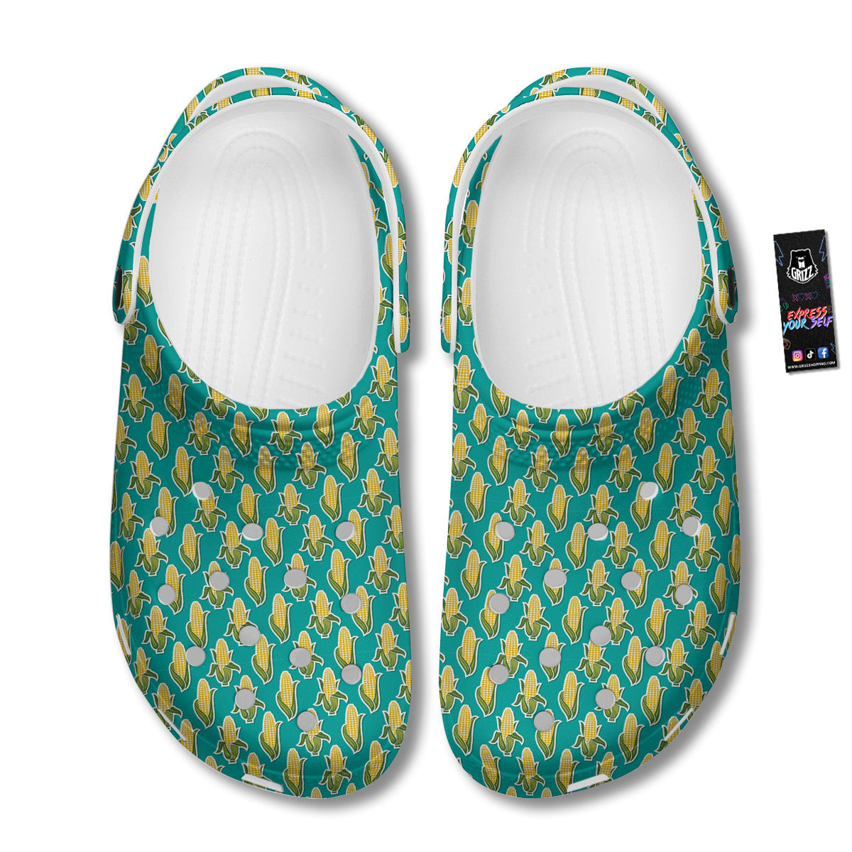 Corncob Print Pattern Clog-grizzshop