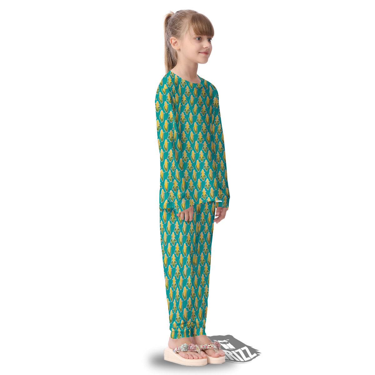Corncob Print Pattern Kid's Pajamas-grizzshop